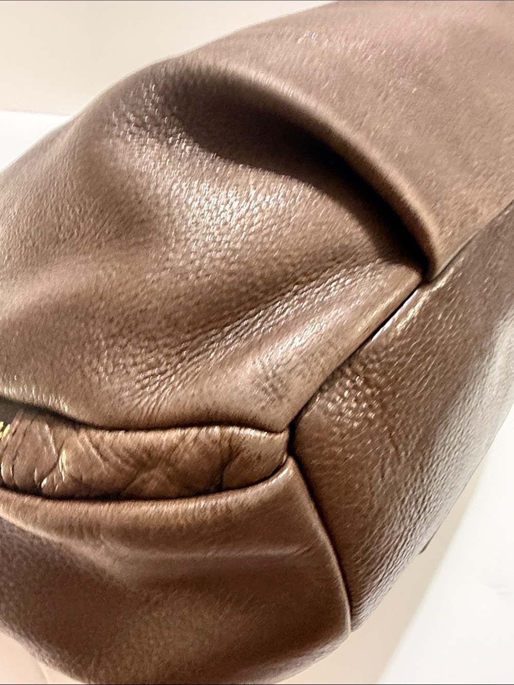 Furla Brown Pebbled Leather Hobo Shoulder Bag - Picture 10 of 15